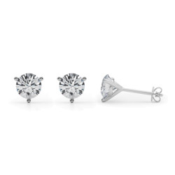 (3 CTTW) 1.5CT 3PRONG WIRE STUD EARRING